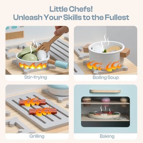 Bucatarie copii din lemn Series Albastru