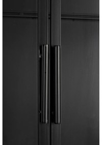 Vitrină neagră din metal 70x170x35 cm Rob – White Label
