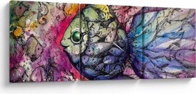 Tablou - Peștișorul colorat (cu ceas) (90x30 cm)
