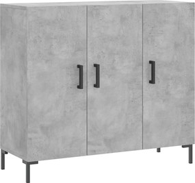 vidaXL Dulap, gri beton, 90x34x80 cm, lemn compozit