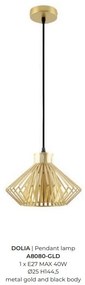 Pendul, Lustra suspendata design industrial DOLIA auriu