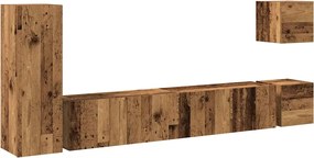 vidaXL Set dulap TV 5 piese montat pe perete lemn vechi lemn prelucrat