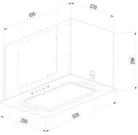 Hektor Eco, hota incorporabila, 52 cm, 566 m³ / h, panoul de control tactil, sticla, alba
