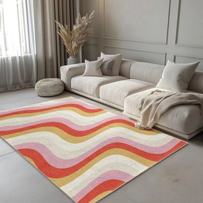 Covor galben-roz lavabil 120x180 cm Creamy Raspberry Swirl – Mila Home