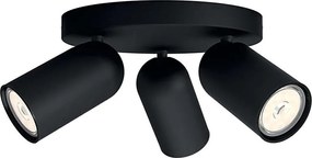 Philips - Spot LED RGBW reglabil PONGEE, 3x GU10 / 4,8 W / 230 V, negru + telecomandă