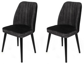 Set de scaune de sufragerie Alfa Anthracite andBlack, 2 buc.