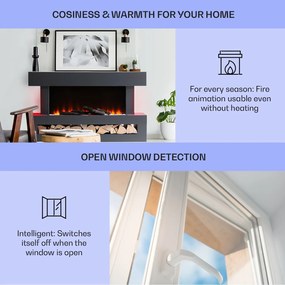 Klarstein Studio Light & Fire 3 Smart, Șemineu, 1000 / 2000 W, MDF, WiFi Control