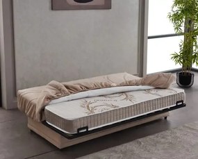 Canapea extensibila cu saltea relaxa si husa detasabila Genova, maro