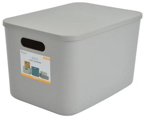 Cutie de depozitare gri din plastic cu capac 35,5x25,5x23 cm – Homéa