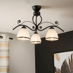 Lustră aplicată RETRO 3xE27/60W/230V negru/alb