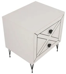 Noptieră LUNA 50x55 cm albă