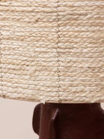 Lampă de podea burgundy cu abajur din iuta, "Yucatan"