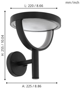 Eglo 98234 - Aplica de perete LED pentru exterior FRANCARI-C LED/15W/230V IP44