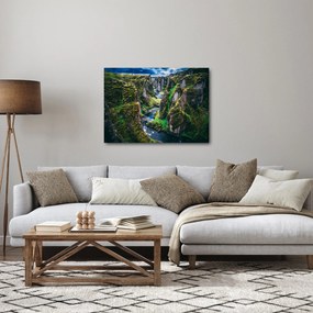 Tablou - Râu într-o vale stâncoasă (70x50 cm)