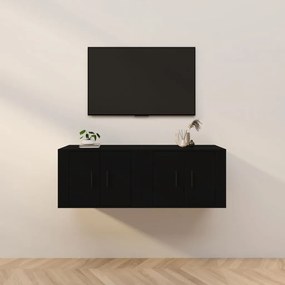 3188335 vidaXL Dulapuri TV montate pe perete, 2 buc., negru, 57x34,5x40 cm
