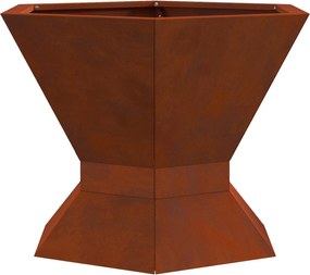 vidaXL Cuptor de foc Maro 50 x 50 x 40 cm Oțel rezistent de intemperii