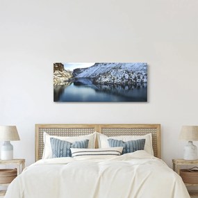 Tablou - peisaj de iarnă cu lac (120x50 cm)