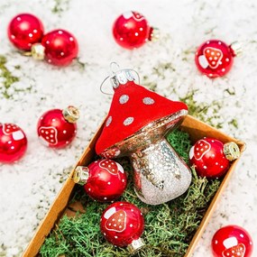 Globuri de Crăciun lucrate manual 12 buc. din sticlă ø 3 cm Mushroom Mini – Sass &amp; Belle