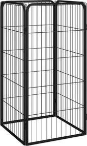 vidaXL Padoc pentru câini cu 4 panouri, negru, 50x100 cm, oțel