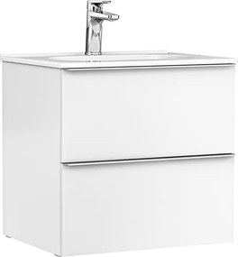 Set dulap baza suspendat Gala Shona alb 2 sertare cu lavoar Klea 60 cm