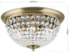 Plafonieră de cristal Orion DLU 1840/47 PLAFOND 6xE27/40W/230V d. 47 cm bronz