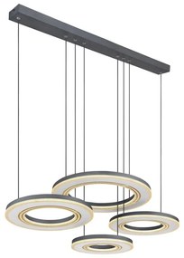 Lustra LED suspendata cu telecomanda design modern Blasius negru, alb 100cm