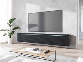 Dulap TV Dlana 180 MDF (Negru + Negru) (cu iluminat LED alb). 1106211