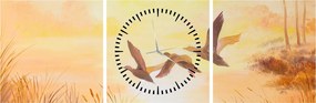 Tablou - Macarale la apus de soare (cu ceas) (90x30 cm)