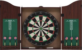 vidaXL Placă de darts profesională din sisal, cu dulap și 6 săgeți