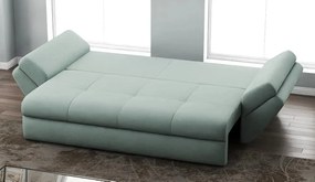 Canapea extensibilă dumonde cu ladă de depozitare si sezut confortabil din spuma high-density, Loana Enjoy Mint 250x100 cm
