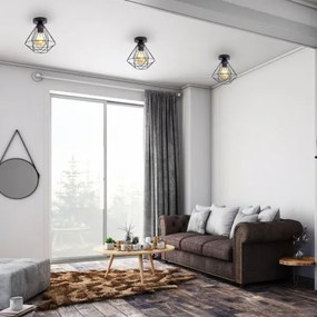 Plafonieră neagră pentru tavan 1xE27/40W/230V