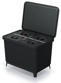 Coș de gunoi, 4 x 10 l, negru