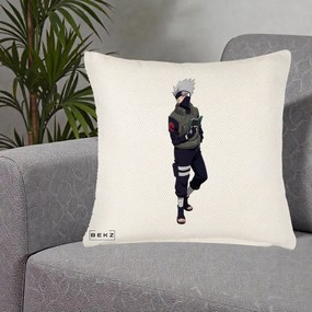 Perna Personalizata Naruto Kakashi Hatake Portret Complet, 40x40 cm, Crem Reliefat, Husa Detasabila, Perna Inclusa, BEKZ®
