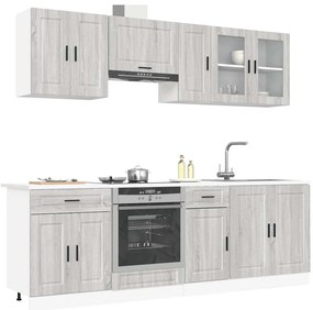 vidaXL Set de dulapuri de bucătărie 8 piese „Kalmar” lemn Sonoma gri