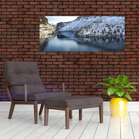 Tablou - peisaj de iarnă cu lac (120x50 cm)