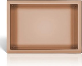 Raft incastrat dreptunghiular Balneo Wall-Box One cu rama 30x20x10 cm cupru lucios