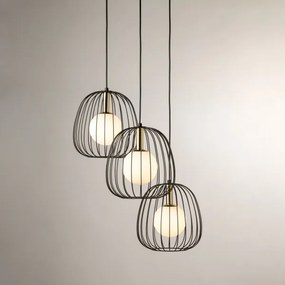 Lustră pe cablu BELL 3xG9/12W/230V negru/auriu