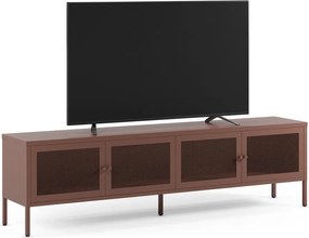 Comodă TV burgundy din metal 160x50x35 cm Fayna – Marckeric