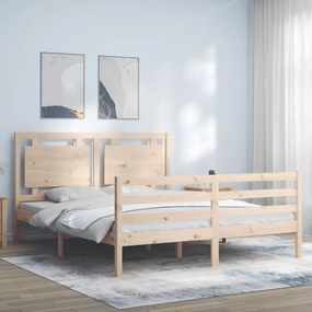3194061 vidaXL Cadru de pat cu tăblie, 160x200 cm, lemn masiv