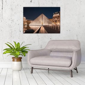 Tablou pe sticlă - Louvre noaptea (70x50 cm)