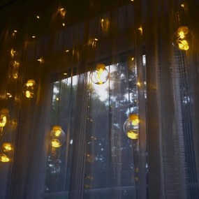 Perdea LED de Crăciun WISH BALLS 108xLED/8 funcții 4,5 m alb cald