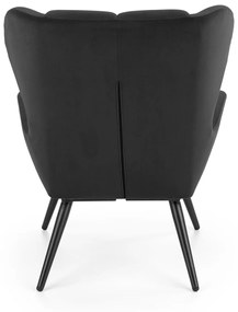 Fotoliu Tyrion velvet negru H91 cm