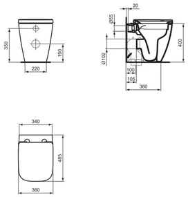 Capac WC Ideal Standard i.life S alb lucios