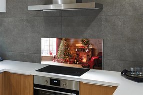 Panouri de sticlă Pom de Crăciun decor Cadouri șemineu