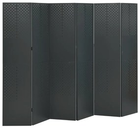 3095201 vidaXL Paravane de cameră cu 6 panouri,2 buc.,antracit,240x180 cm,oțel