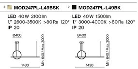 Lustra LED suspendata design geometric Halo negru