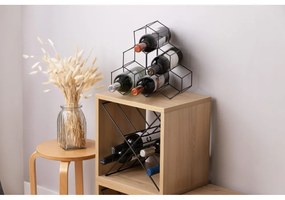 Suport metalic pentru sticle de vin Compactor, negru
