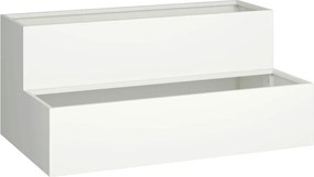 vidaXL Vază pentru Grădină Alb 100 x 60 x 45 cm Oțel laminat la rece