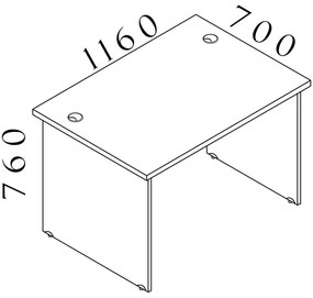 Masa Visio LUX 116 x 70 cm, nuc