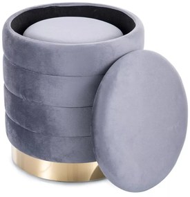 Set 2 tabureti Britta velvet gri Tap.252